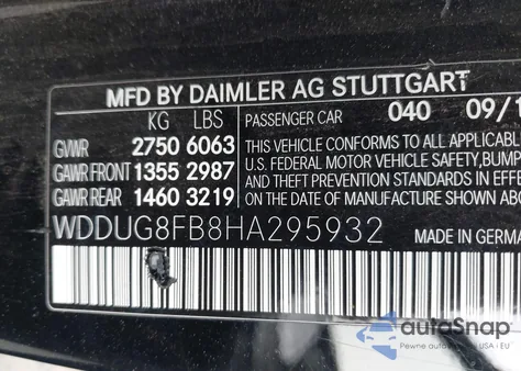 2017 Mercedes-Benz S 550 4Matic из США, поврежденный, VIN WDDUG8FB8HA295932